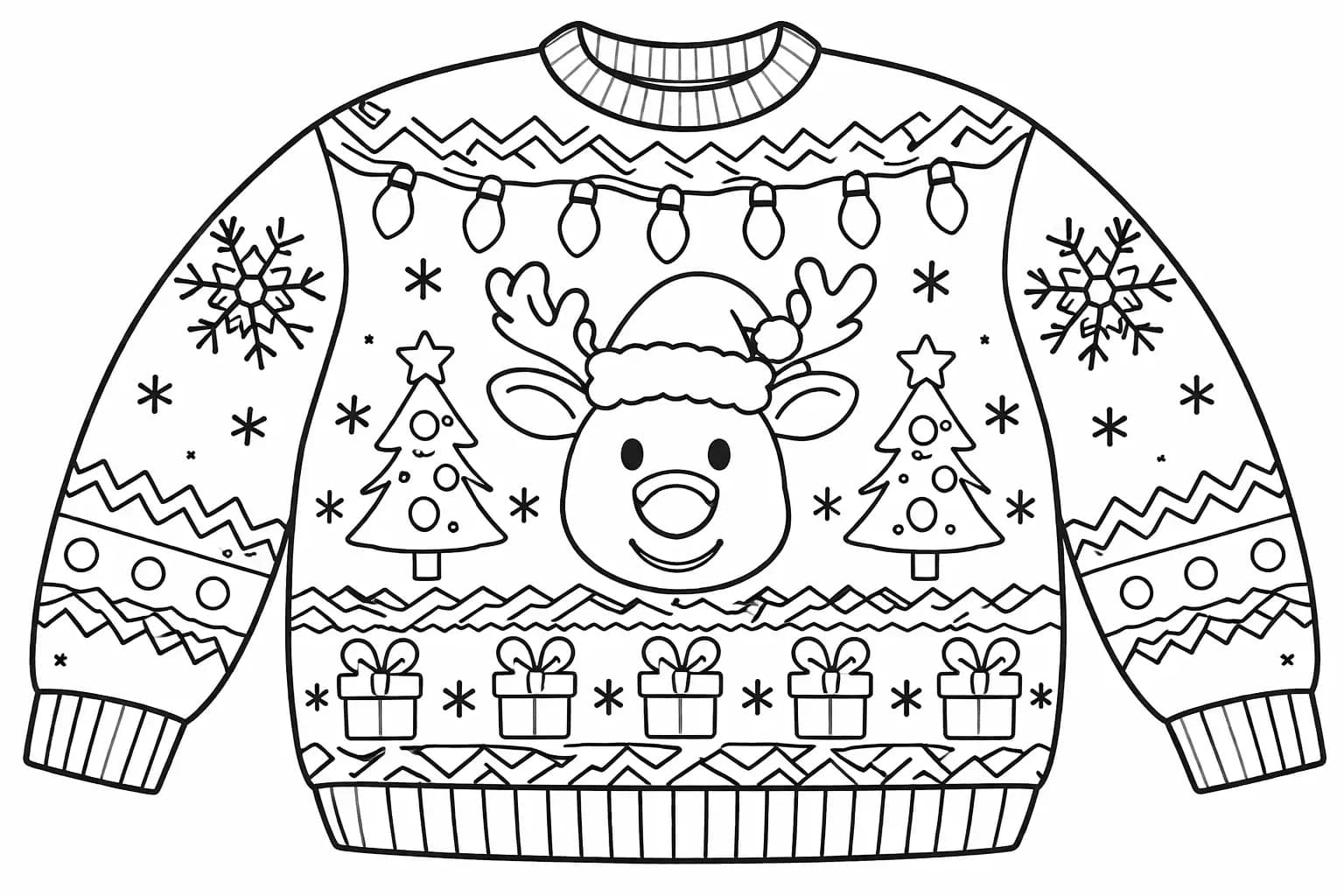 Sweater Coloring Pages Ugly Christmas Sweater Draw